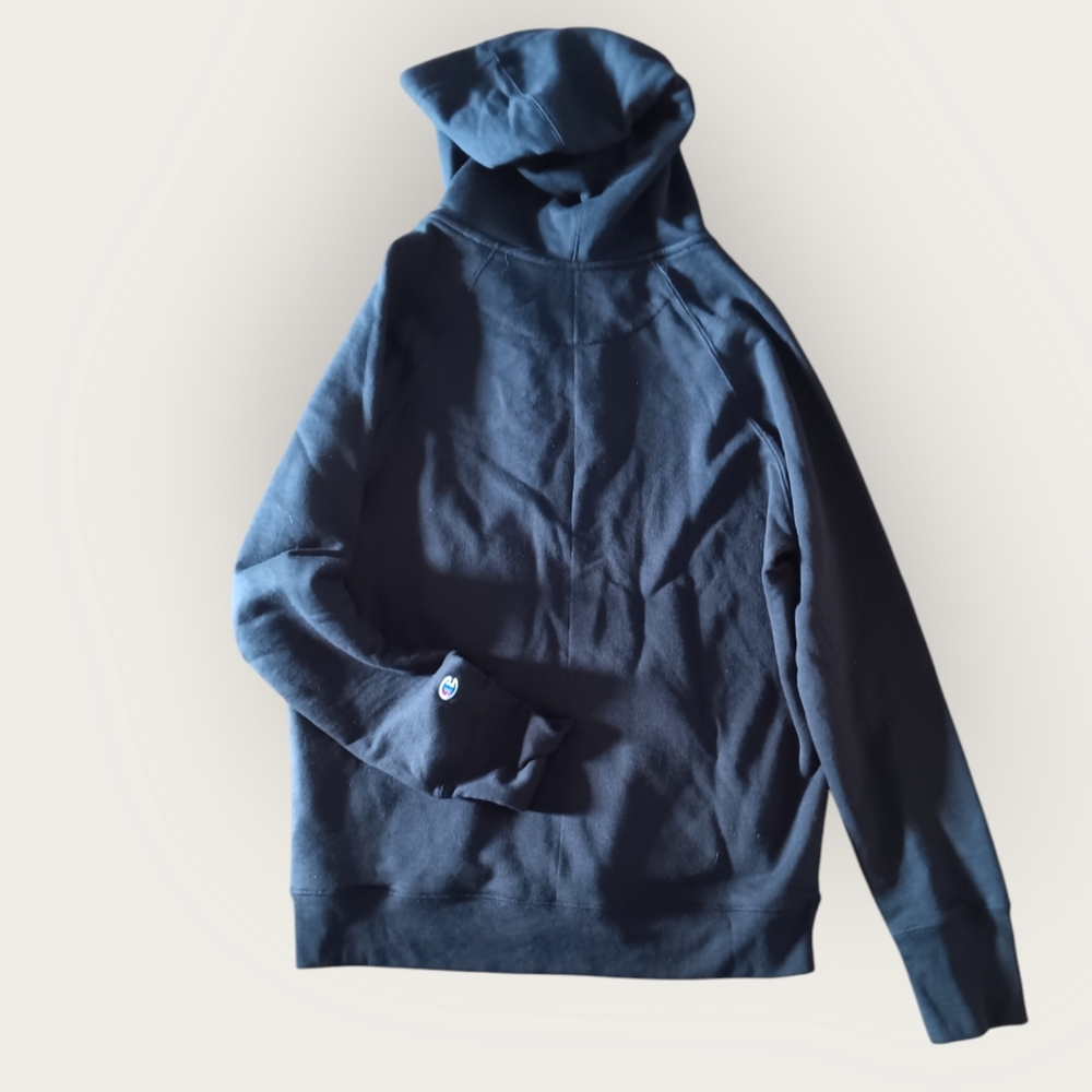 CHAMPION MEN'S SIZE SMALL BLACK HOODED FRONT ZIPPER POCKET SWEATSHIRT. - Picture 4 of 4